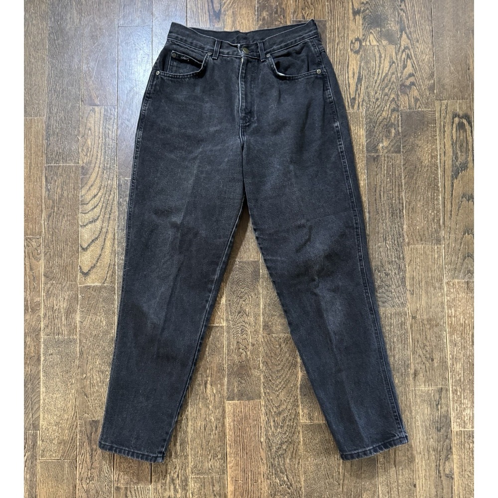 Chic Mom Jeans Women's Size 10 Petite (W26xL27) Black‎ Vintage Tapered High Rise